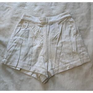 Abercrombie & Fitch White Linen Blend Shorts